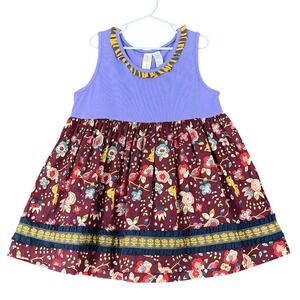 Matilda Jane Dress‎ Girl 10 Tiered Ruffle Graphic Pattern Sleeveless Playwear